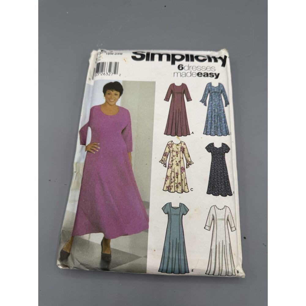 Title: Vintage Simplicity 5767 Dress Sewing Pattern Plus Size 18W-24W UNCUT